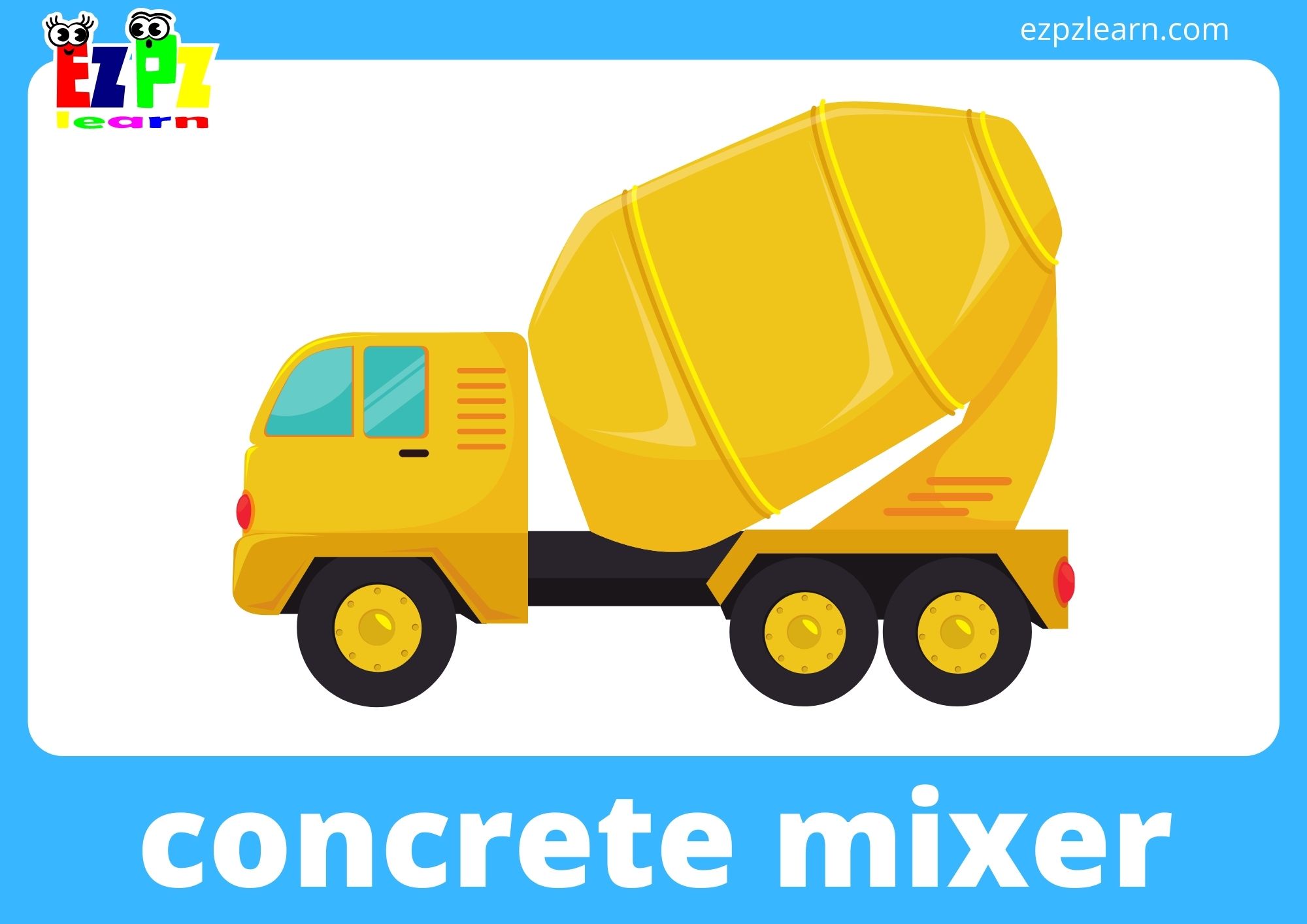 Construction Equipment Transport Flashcards With Words ONLINE